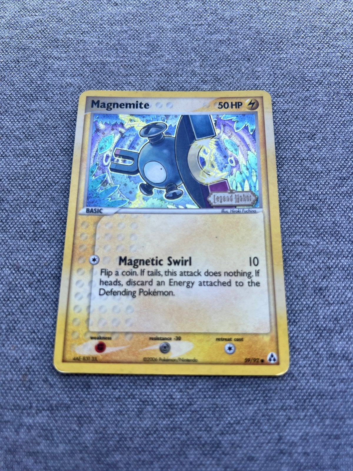 Pokémon kaart - Magnemite Holo 59/92 Legend Maker, Ophalen of Verzenden, Zo goed als nieuw
