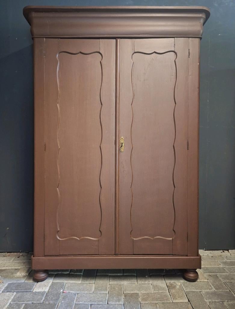 Bruine biedermeier linnenkast kledingkast SALE!, Ophalen of Verzenden