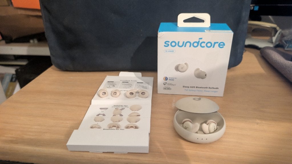 Soundcore Sleep A20 slaapoordopjes, In-ear, Ophalen of Verzenden, Zo goed als nieuw, Beige