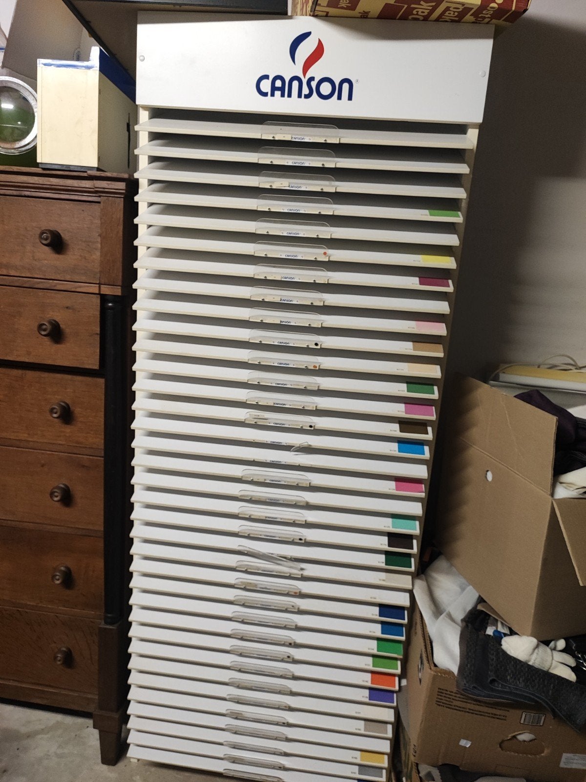 Canson Hobby/Knutsel Papier/Karton Opbergkast met 36 Leggers, Ophalen of Verzenden, Gebruikt