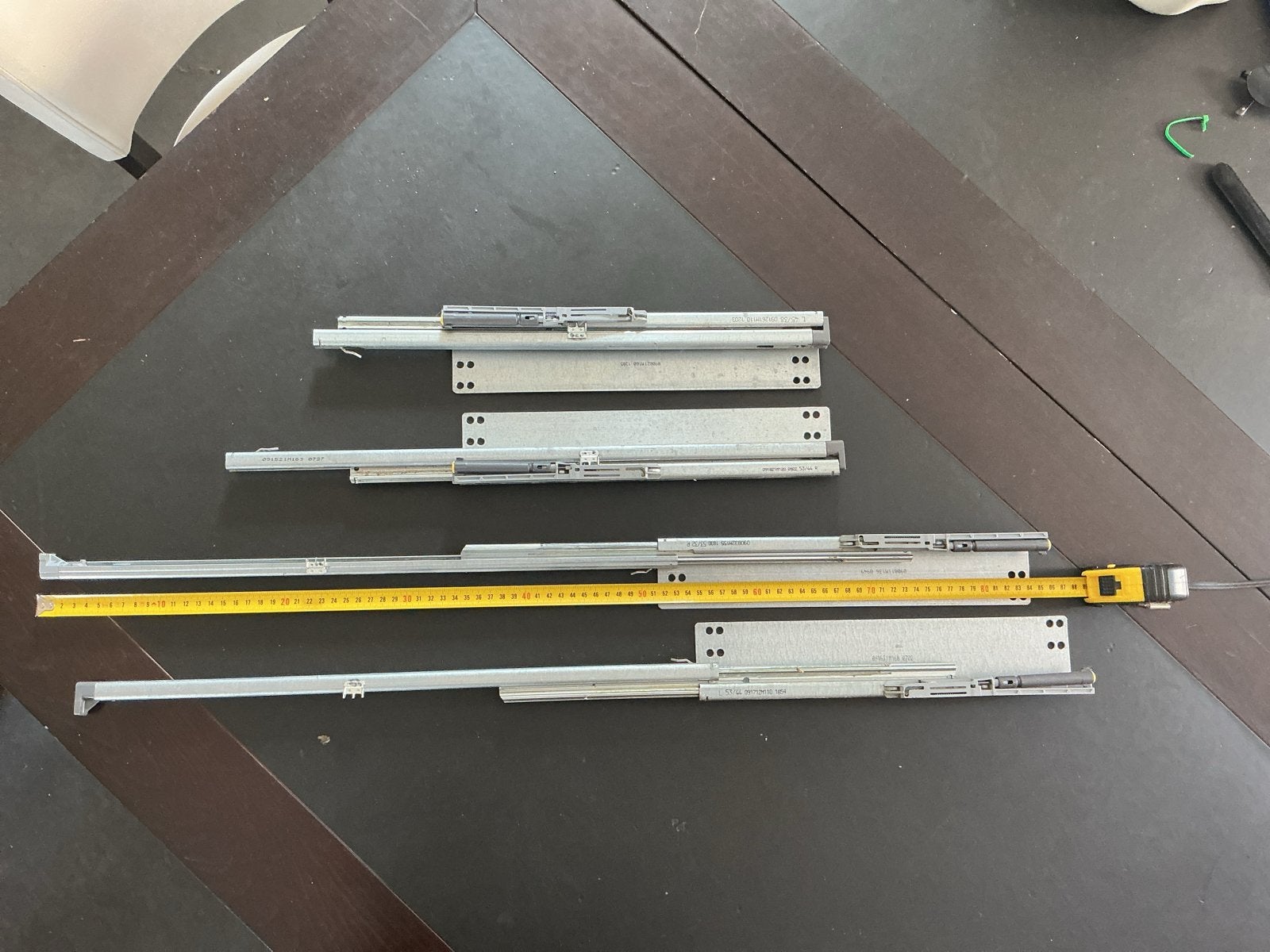 Ladegeleiders -  maten 53cm in 84cm uit (Blum Tandembox), Ophalen of Verzenden, Gebruikt