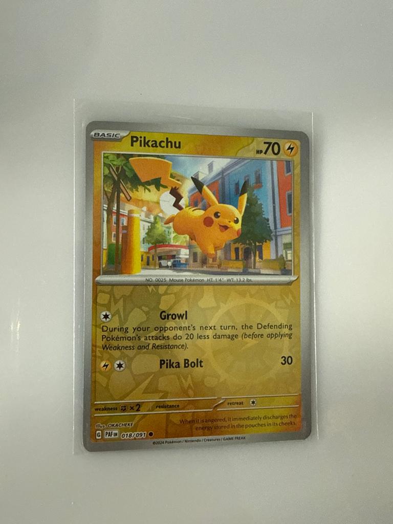 Pikachu Pokémon Kaart PAF EN 018/091, Ophalen of Verzenden, Zo goed als nieuw, Losse kaart
