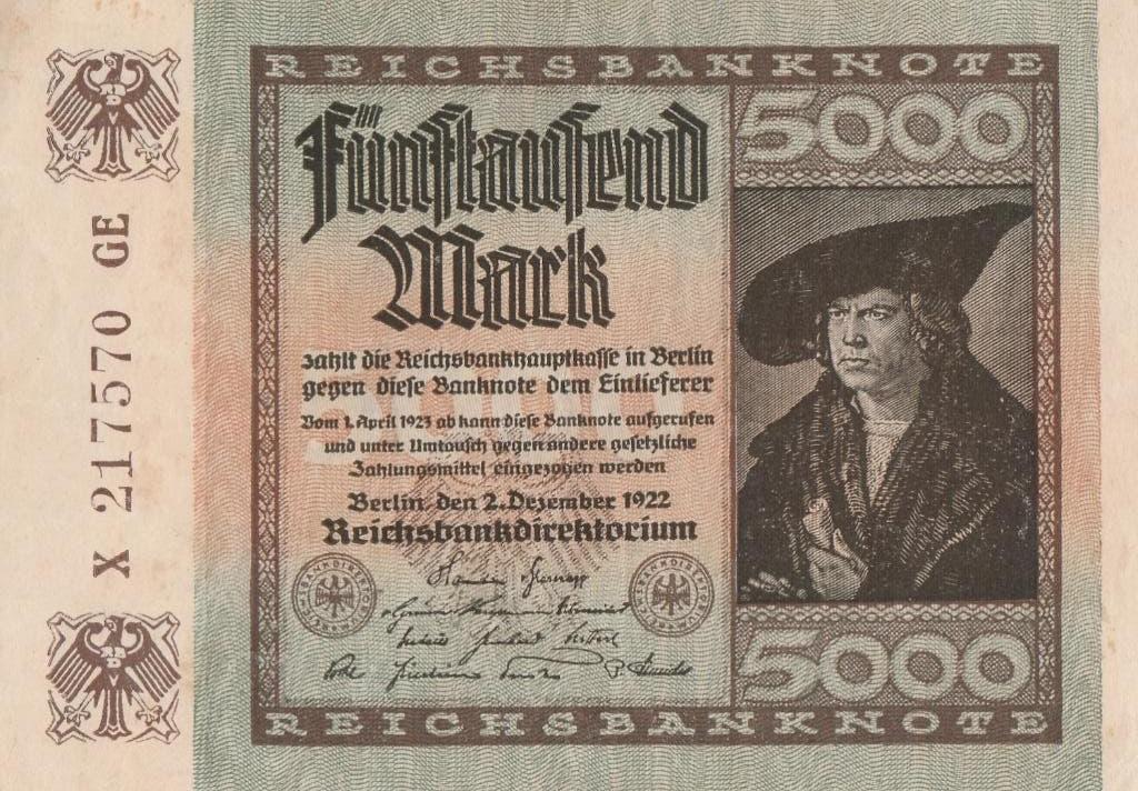 5.000 Mark Duitsland 1922, Ophalen of Verzenden, Duitsland, Los biljet