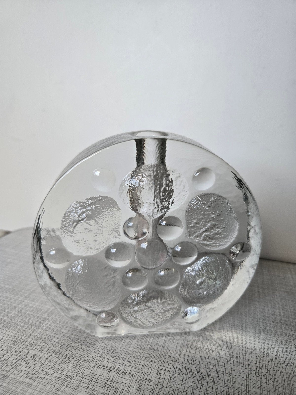 Walther Glas Solifleur Vaas - Jaren 70 Bubbels/Ice Glass, Antiek en Kunst, Ophalen of Verzenden