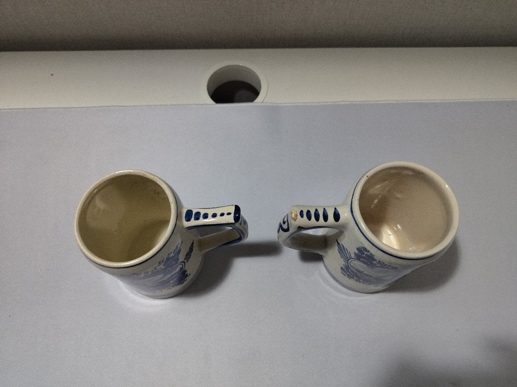 Set van 2 Vintage Heineken Bierpullen – Delfts Blauw (1978), Ophalen, Gebruikt, Pul(len), Heineken
