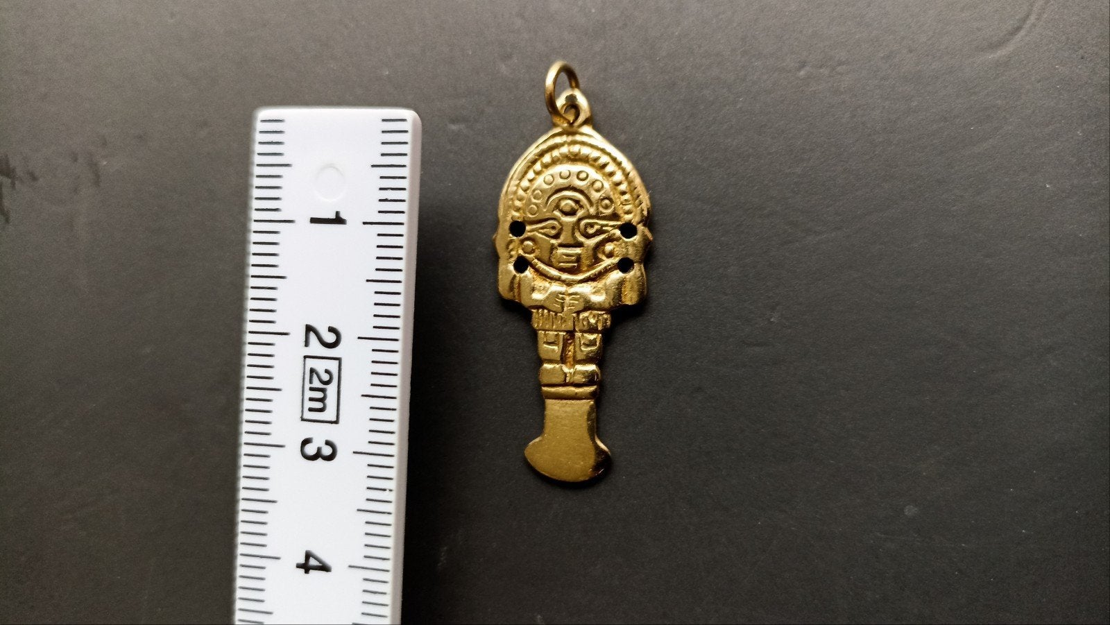Gouden tumi hanger 2 zijdig, Ophalen of Verzenden, Goud, Hanger