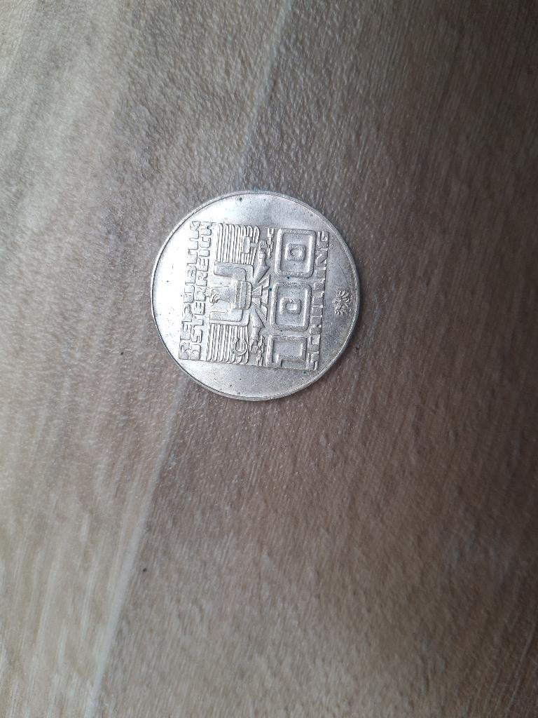 Zilveren Schilling Oostenrijk1976 Innsbruck Olympische Spele, Ophalen of Verzenden, Oostenrijk, Zilver
