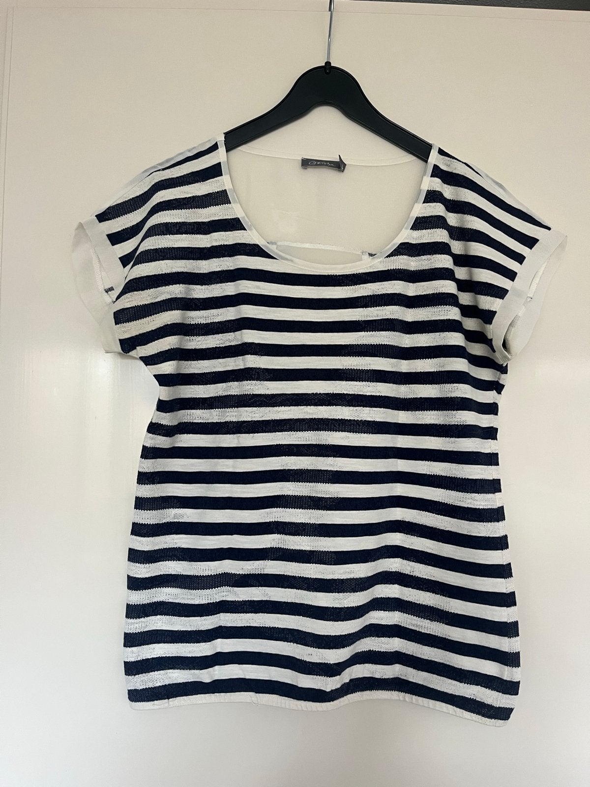 Geisha gestreepte t-shirt maat L, Blauw, Maat 42/44 (L), Ophalen of Verzenden, Zo goed als nieuw