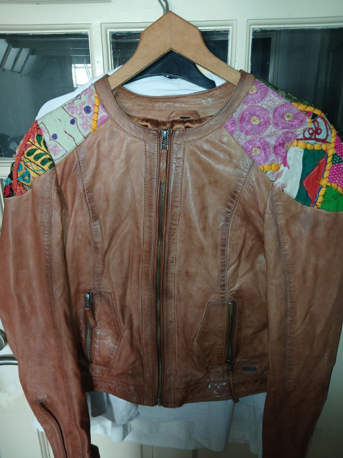 statementjas vintage boho leer, Ophalen of Verzenden