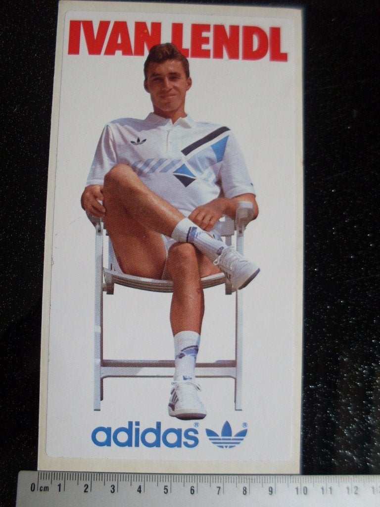 sticker Ivan Lendl adidas logo tennissen, Verzenden, Zo goed als nieuw, Sport