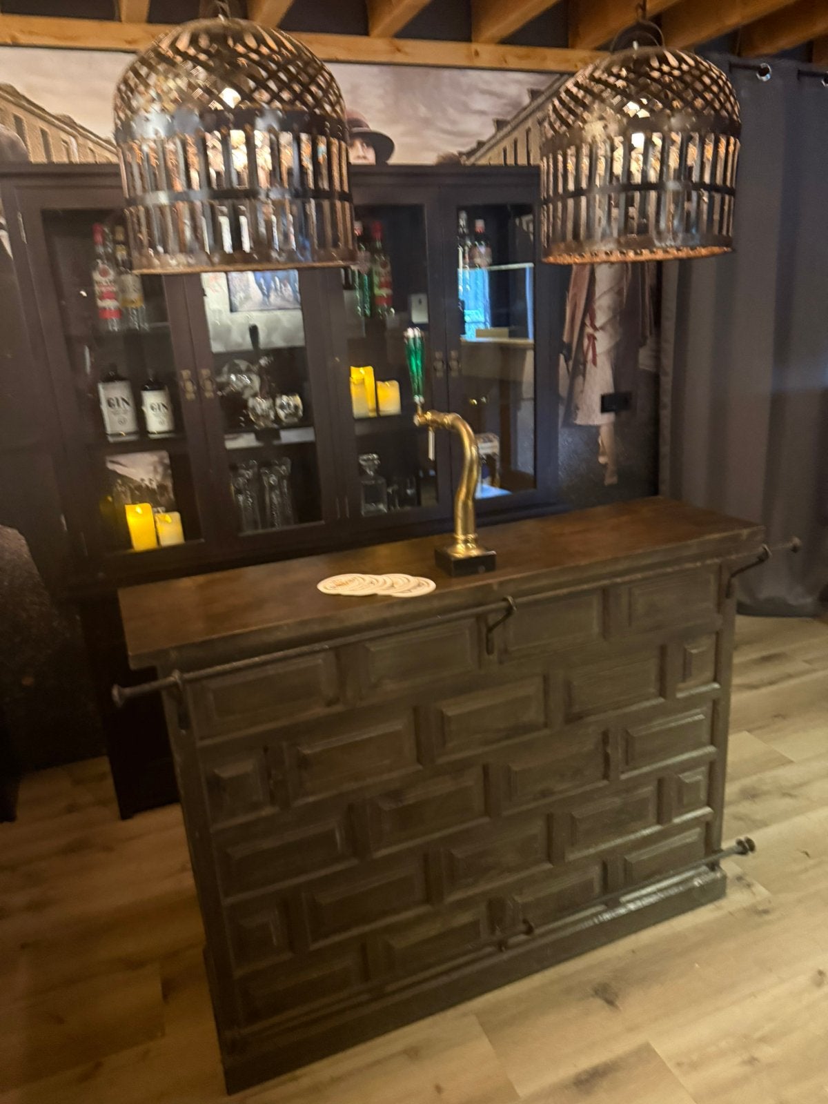 Antiek bar set man cave kroeg bruin cafe thuis tapkraan, Ophalen of Verzenden, Zo goed als nieuw