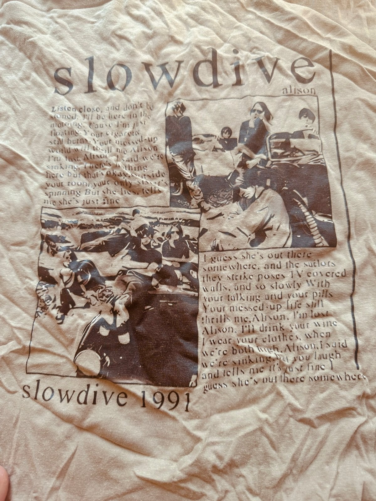 Slowdive T-shirt 1991 - XXL - Shoegaze Band Tee, Kleding | Heren, Ophalen of Verzenden, Gedragen