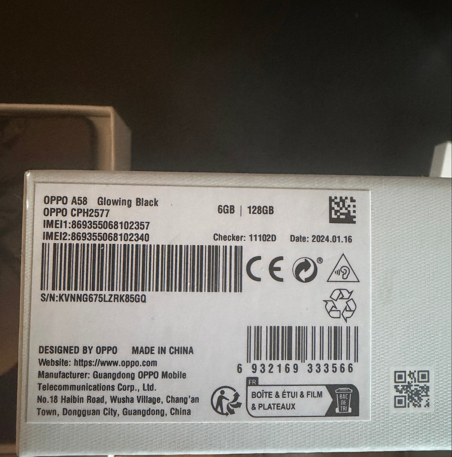 Oppo A58 128GB - Nieuw in doos, Telecommunicatie, Mobiele telefoons | Overige merken, Overige modellen, Nieuw, Ophalen of Verzenden