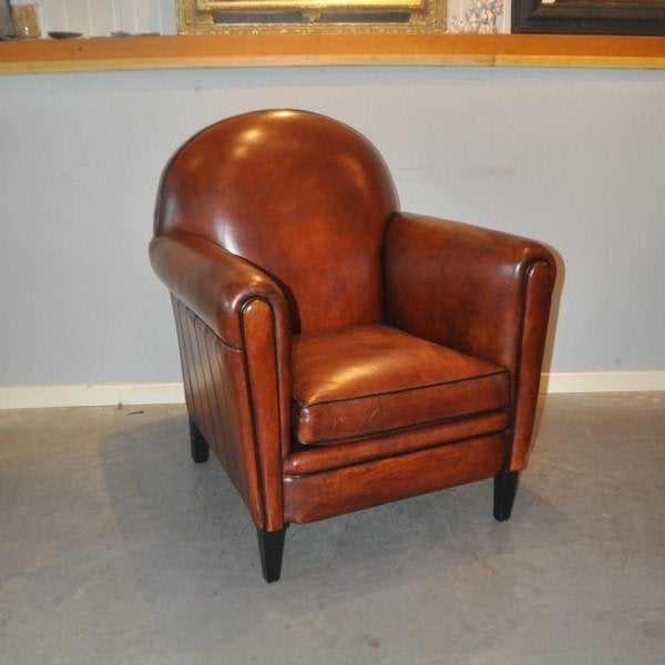 Schaapslederen Art Deco fauteuil (2stuks), Ophalen