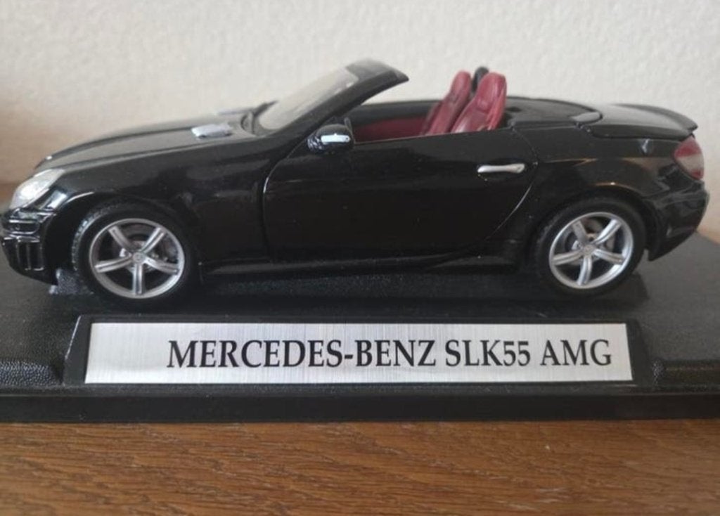 Modelauto Mercedes SLK55 AMG black 22cm x 9,5cm, Hobby en Vrije tijd, Modelauto's | 1:43, Verzenden, Zo goed als nieuw, Auto, Overige merken