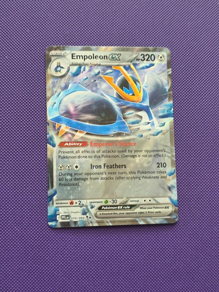 Empoleon EX 070/094 PFL Pokémon Kaart, Ophalen of Verzenden, Zo goed als nieuw, Losse kaart, Foil