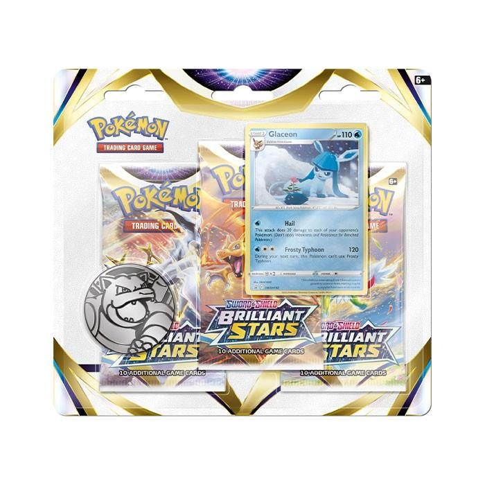 Pokemon Brilliant Stars 3 Pack Blister – Glaceon, Ophalen of Verzenden, Nieuw