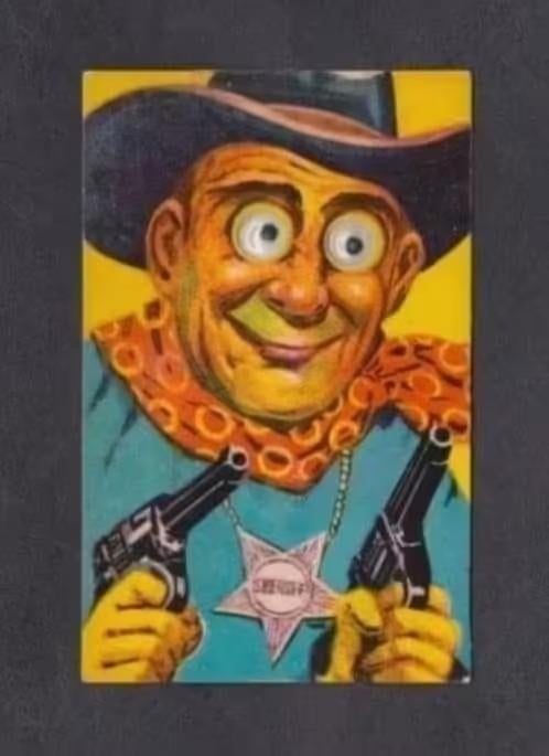 Kraaltjes Ogen Piepkaart Cowboy Sheriff Pistolen Beverwijk, Ophalen of Verzenden, 1960 tot 1980, Gelopen, Kinderen