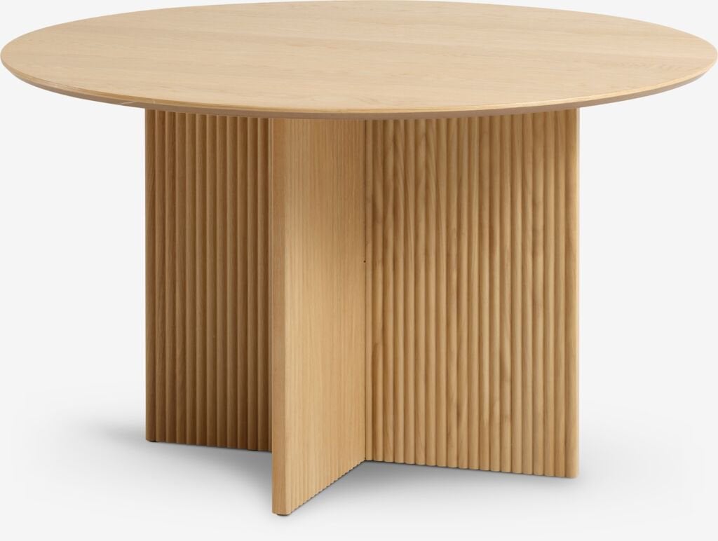 Ronde eettafel diameter 130, Ophalen, Zo goed als nieuw, Rond, 100 tot 150 cm