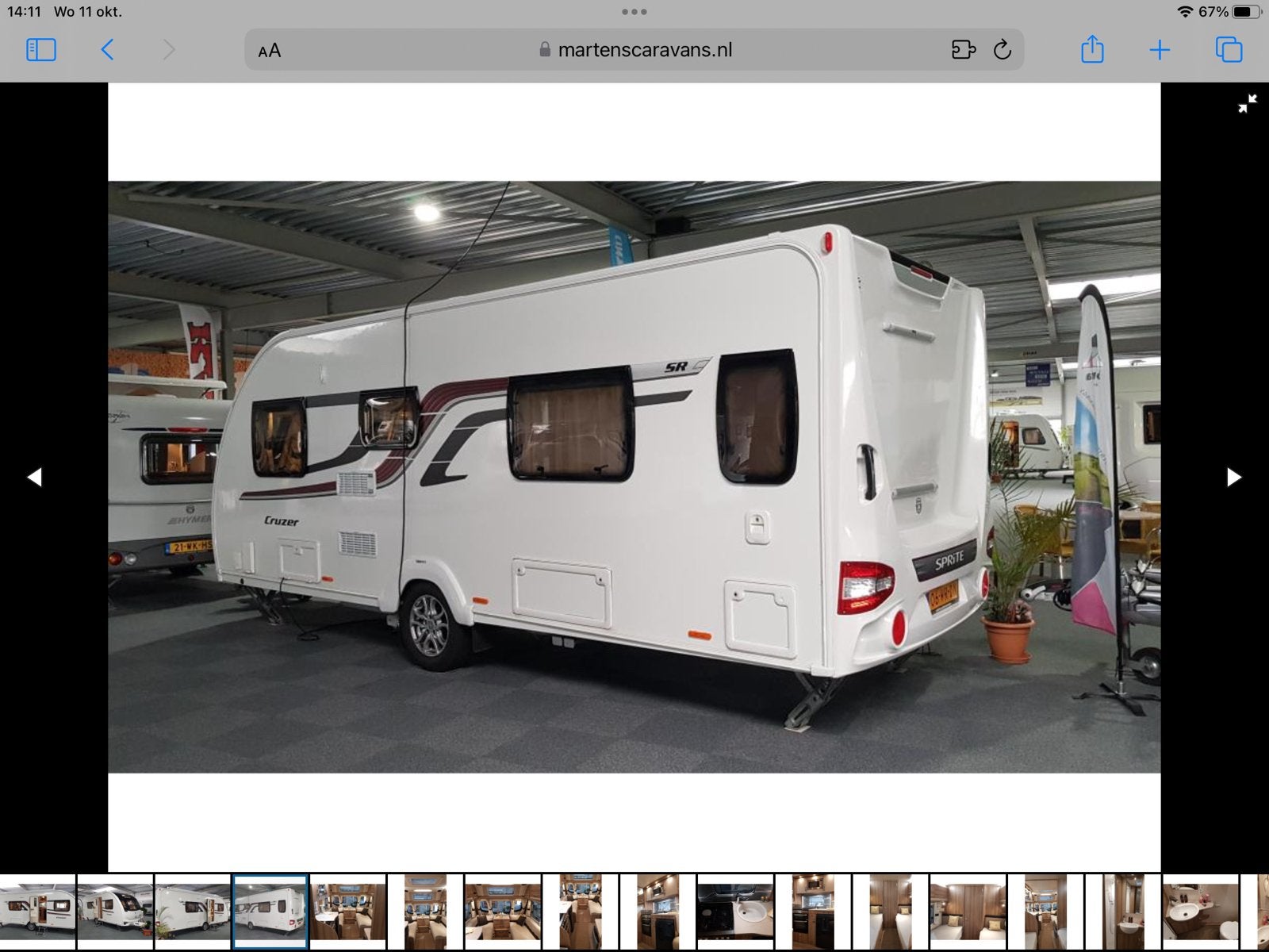 Nieuwstaat Sprite Cruzer 492 SR - Luxe en Compleet, Caravans en Kamperen, Particulier, 5 tot 6 meter, Sprite, 1250 - 1500 kg