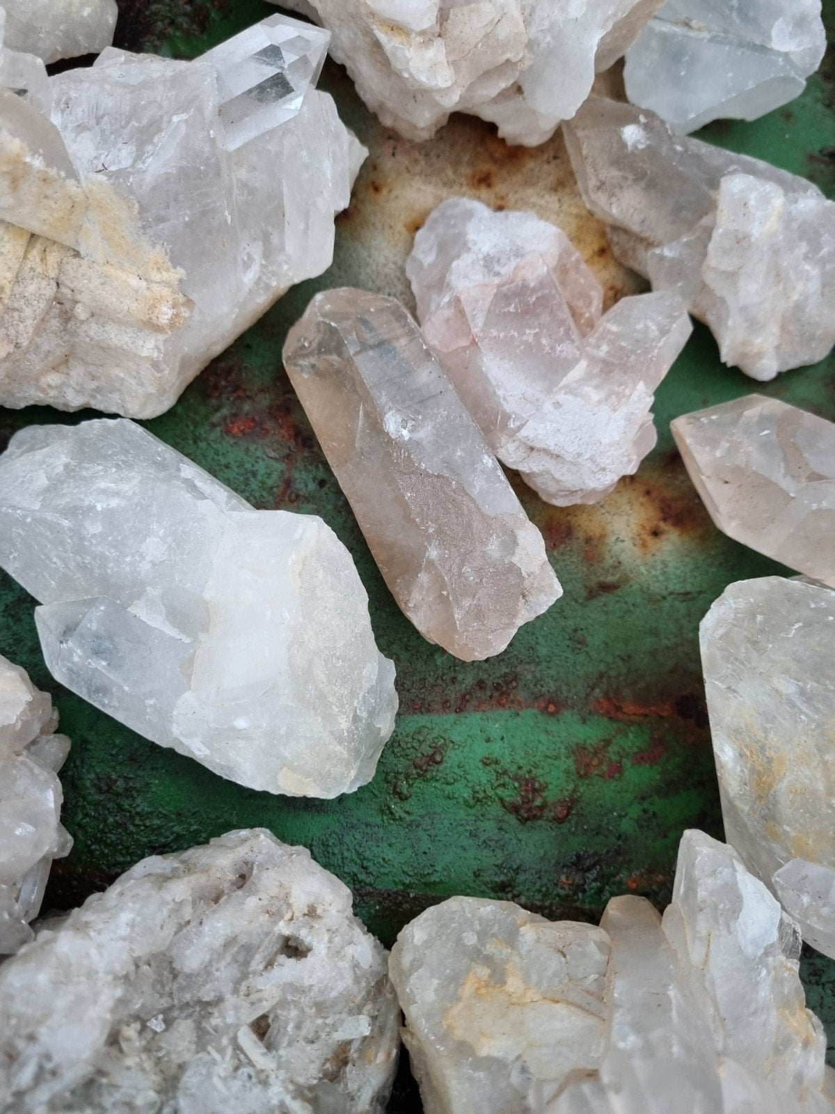 500 kg Bergkristal clusters, Ophalen, Mineraal