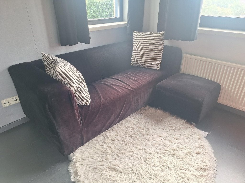 IKEA Klippan 2-zitsbank gecombineerd met poef, Ophalen, Gebruikt, 150 tot 200 cm, Tweepersoons