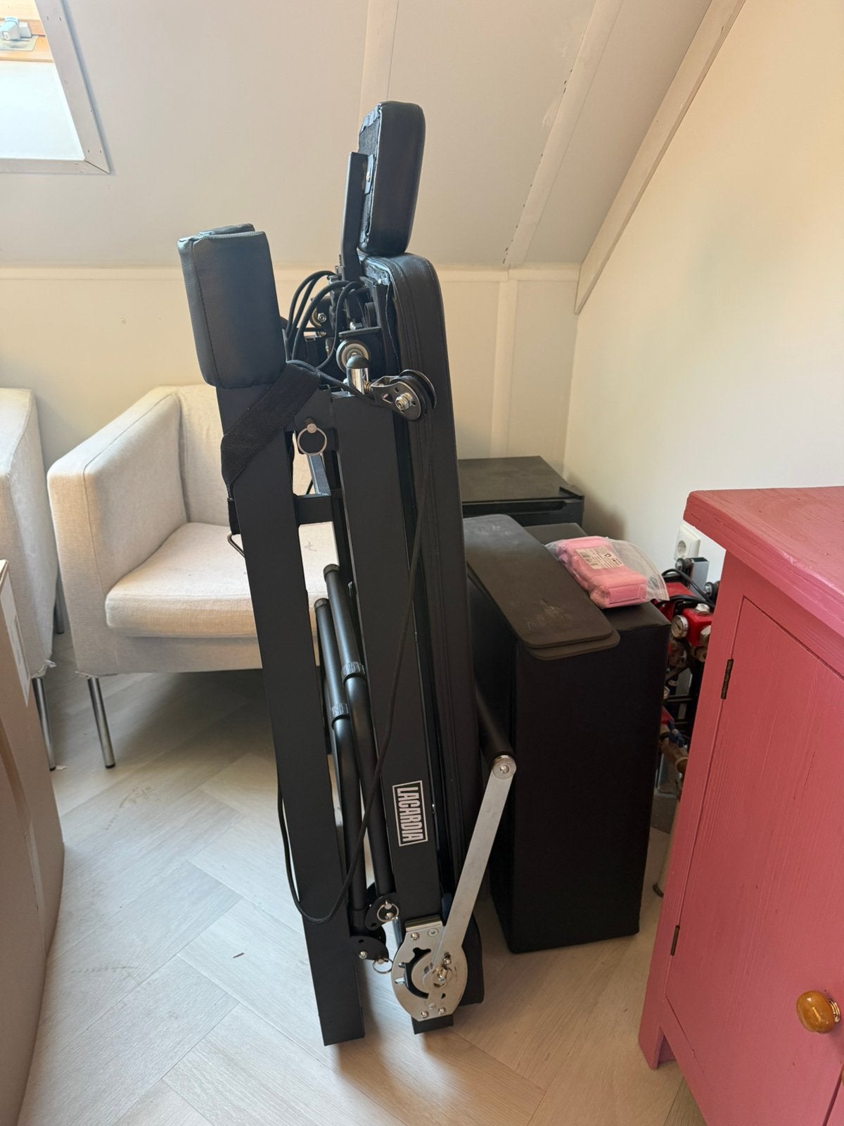 Reformer Pilates Inklapbaar Apparaat Zwart, Ophalen, Zo goed als nieuw, Overig