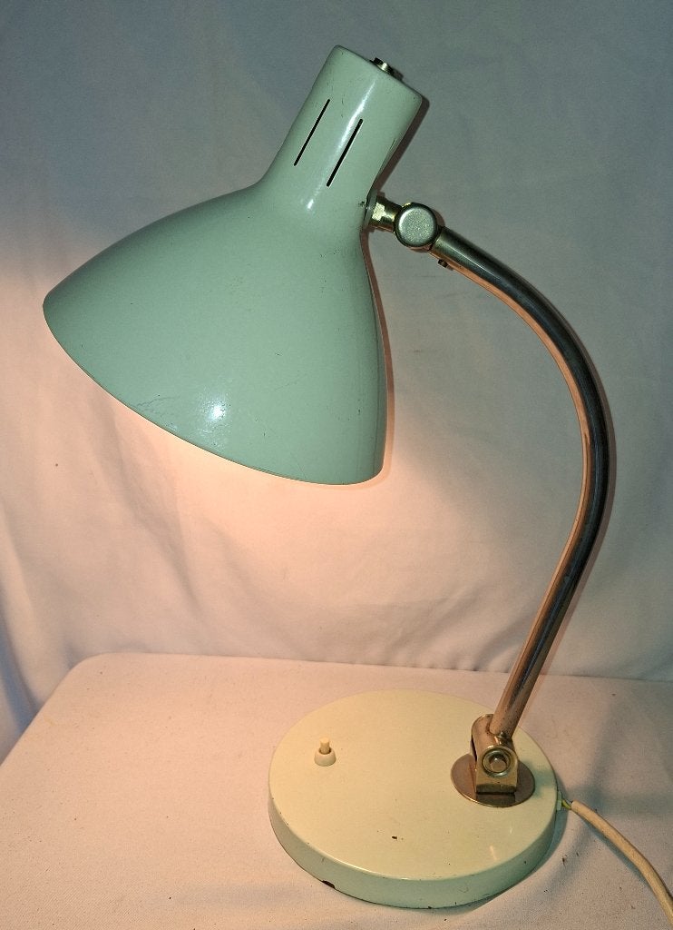 Stoere Bauhaus-stijl Hala Zeist bureaulamp, tafellamp, Huis en Inrichting, Lampen | Tafellampen, Beige, Bureaulamp, Gebruikt, Overige merken