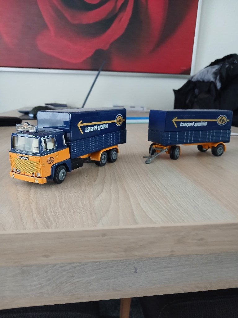 tekno scania, Hobby en Vrije tijd, Modelauto's | 1:50, Ophalen of Verzenden, Zo goed als nieuw, Bus of Vrachtwagen, Tekno