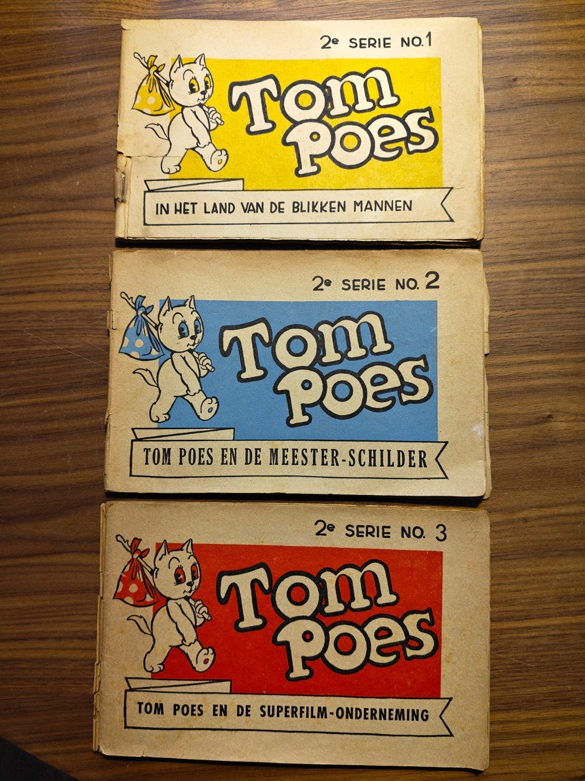 TOM POES 2e serie - No 1. / No 2. / No 3. (redelijke staat), Meerdere stripboeken, Ophalen of Verzenden, Gelezen