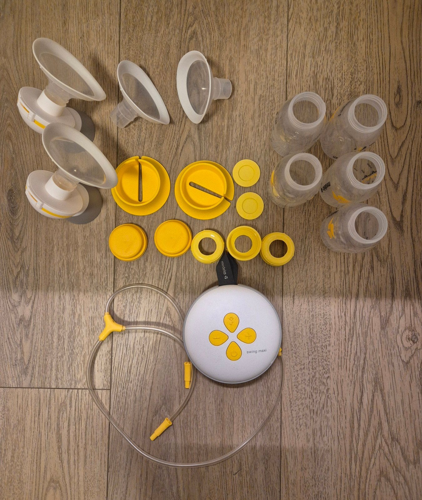 Medela Swing Maxi Dubbele Elektrische Borstkolf + 3 flessen, Dubbelzijdig, Medela, Borstkolf, Ophalen of Verzenden