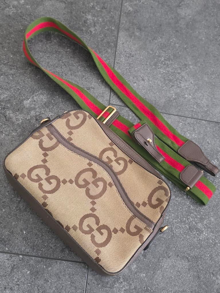 Gucci jumbi GG messenger bag, fendi, prada, louis,balenciaga, Ophalen of Verzenden, Zo goed als nieuw, Beige