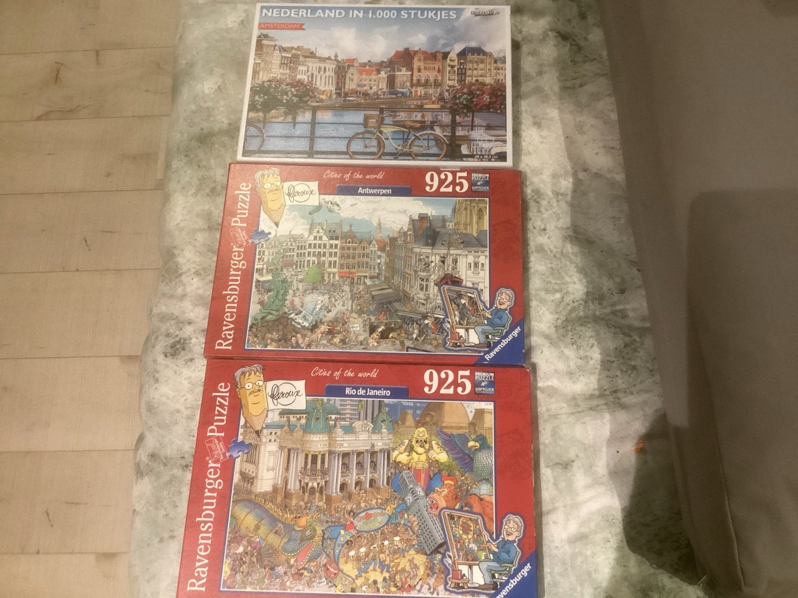 3 Legpuzzels: Nederland, Antwerpen en Rio de Janeiro, Hobby en Vrije tijd, Ophalen, 500 t/m 1500 stukjes, Gebruikt, Legpuzzel