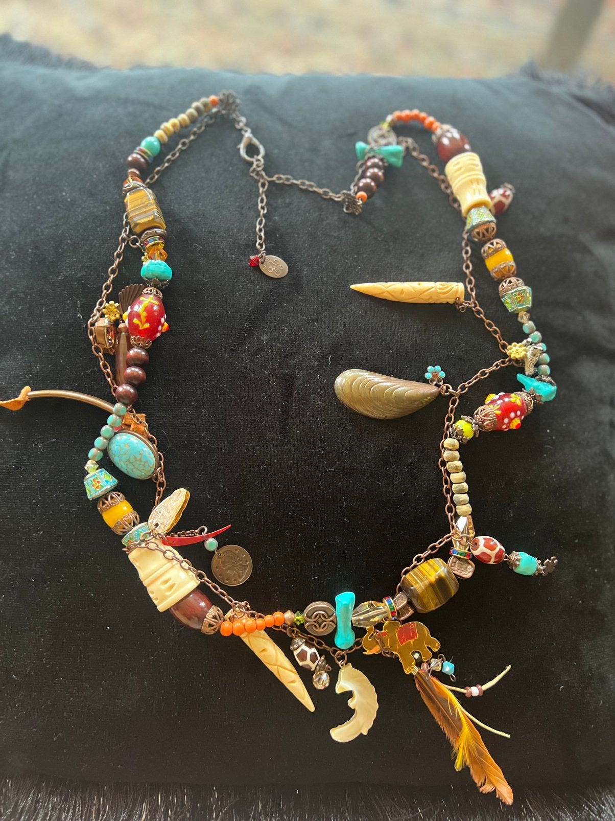 LesPastocines choker, Ophalen of Verzenden, Zo goed als nieuw, Bruin, Steen of Mineraal