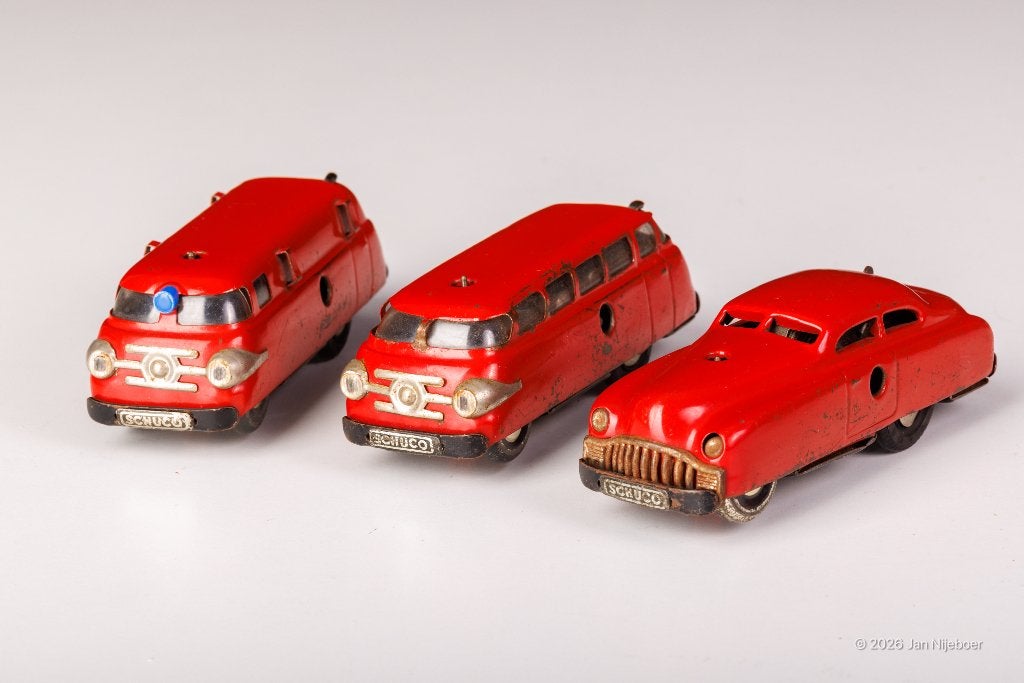 Vintage set van 3 blikken Schuco Varianto modelautos, Ophalen of Verzenden, Gebruikt, Bus of Vrachtwagen, Schuco
