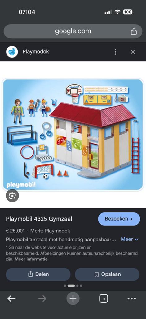 PLAYMOBIL 4325 Sporthal gymzaal, Ophalen of Verzenden, Gebruikt