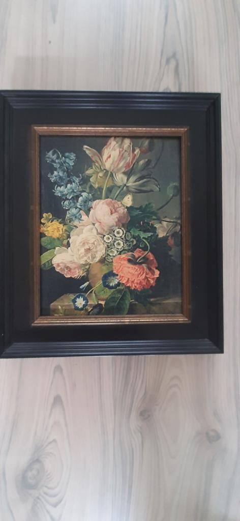 Schilderijtje reproductie Jan Frans van Dael bloemen, Ophalen of Verzenden