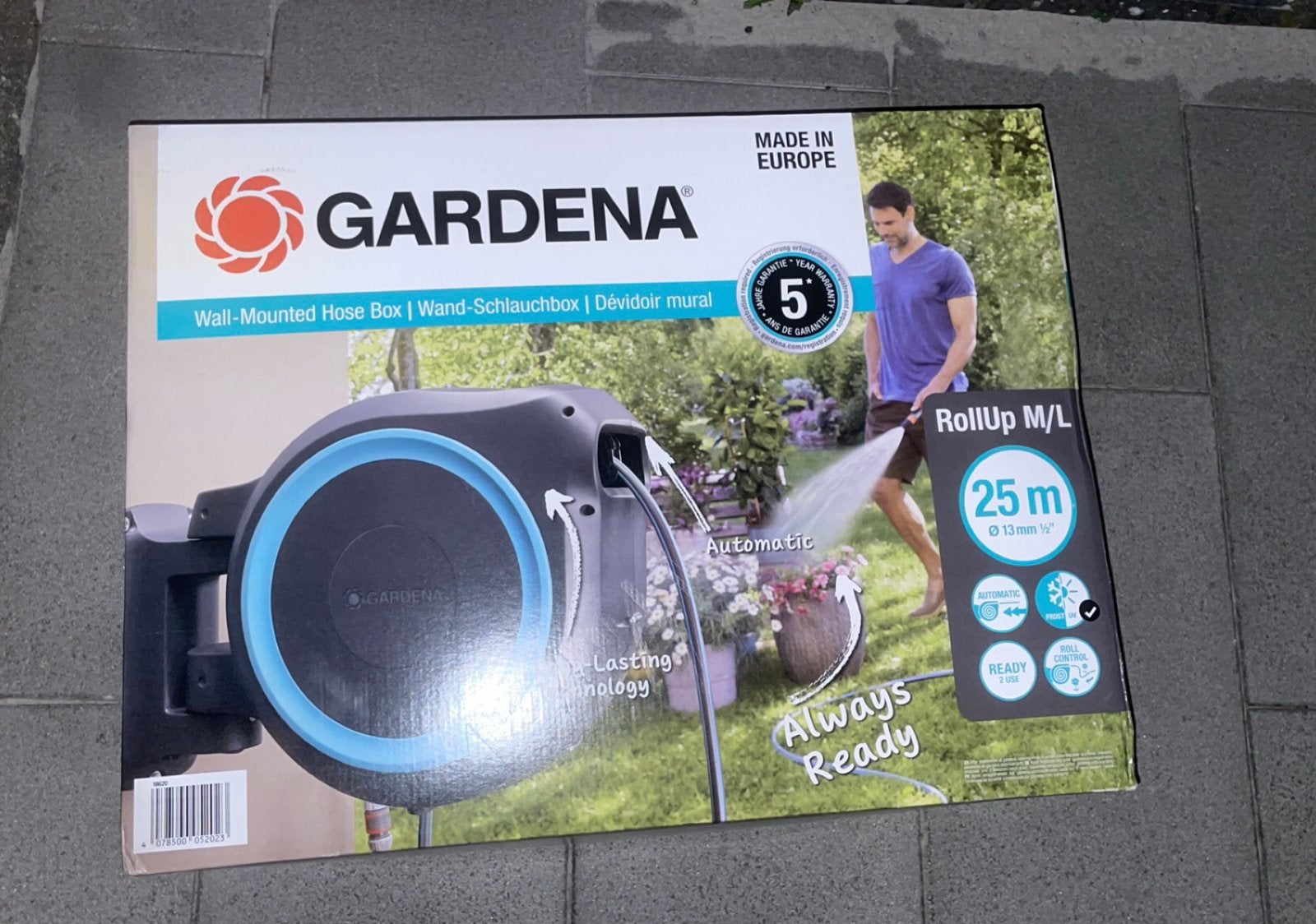 Gardena wandslangbox Roll-Up L 25 m | Nieuw in doos |, Verzenden, Nieuw, Tuinslang
