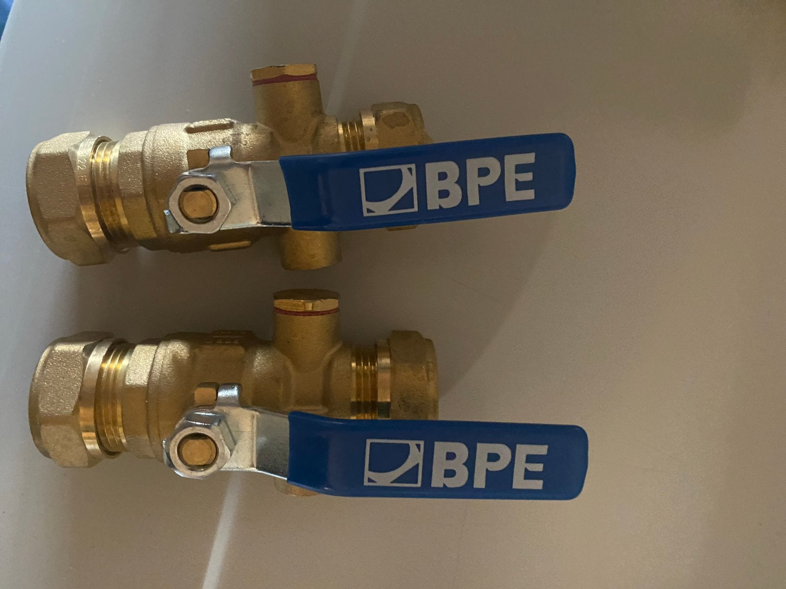2x 22mm Knel Kogelkranen met Aftapkraantjes BPE, Minder dan 30 cm, Overige typen, Nieuw, Minder dan 60 cm