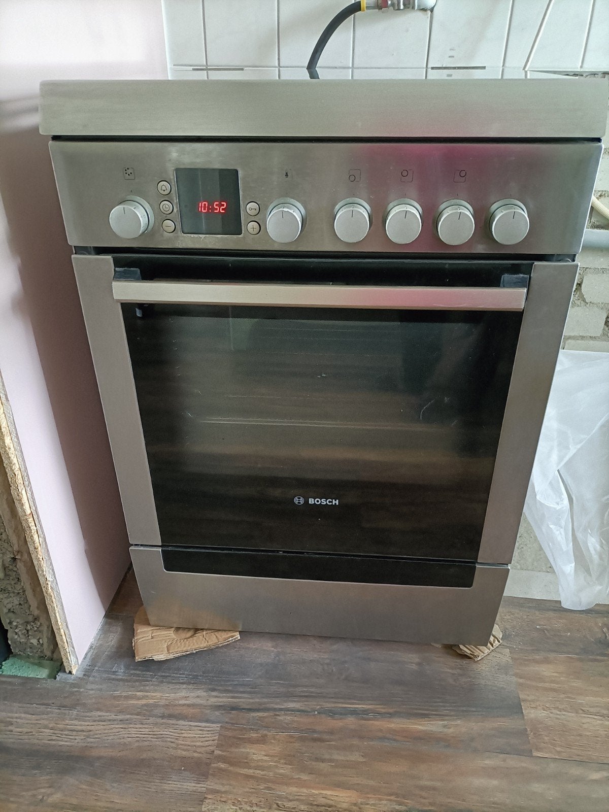 Bosch Vrijstaand Gasfornuis met Oven - RVS, Witgoed en Apparatuur, Fornuizen, Gebruikt, 60 cm of meer, Gas, Vrijstaand
