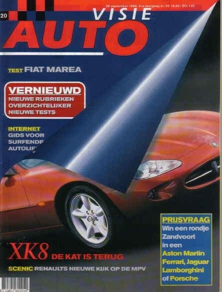 Autovisie 20 1996 : Jaguar XK8 - Peugeot 406 Coupe - Fiat, Ophalen of Verzenden, Gelezen, Algemeen