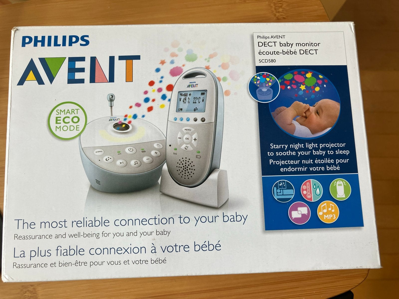 Philips AVENT DECT Babyfoon SCD580 met Sterrenprojector, Ophalen of Verzenden, Gebruikt, 100 tot 250 meter, Terugspreekfunctie
