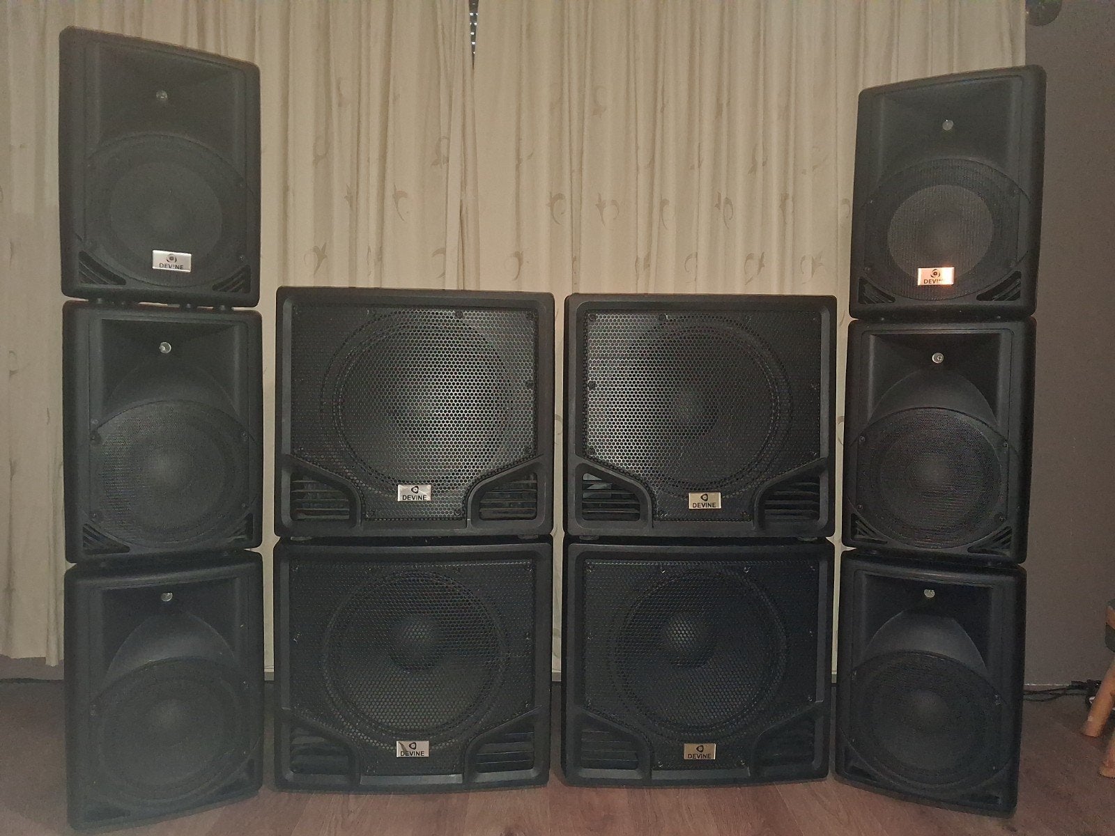 Devine actieve en passieve speakerset, Audio, Tv en Foto, Ophalen, Gebruikt, Speakerset, Overige merken