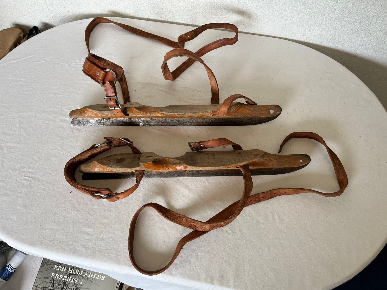 Antieke Houten Schaatsen – Originele Friese Doorlopers 28, Antiek en Kunst, Ophalen of Verzenden