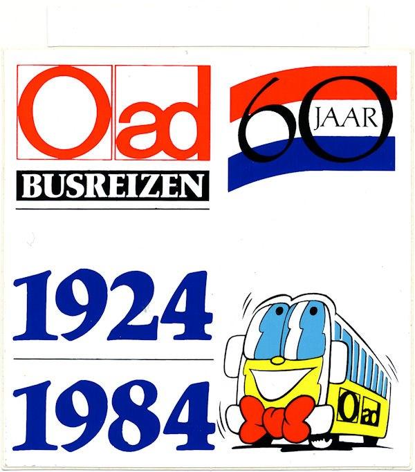 2 Stickers OAD Busreizen, Verzenden, Zo goed als nieuw, Bedrijf of Vereniging