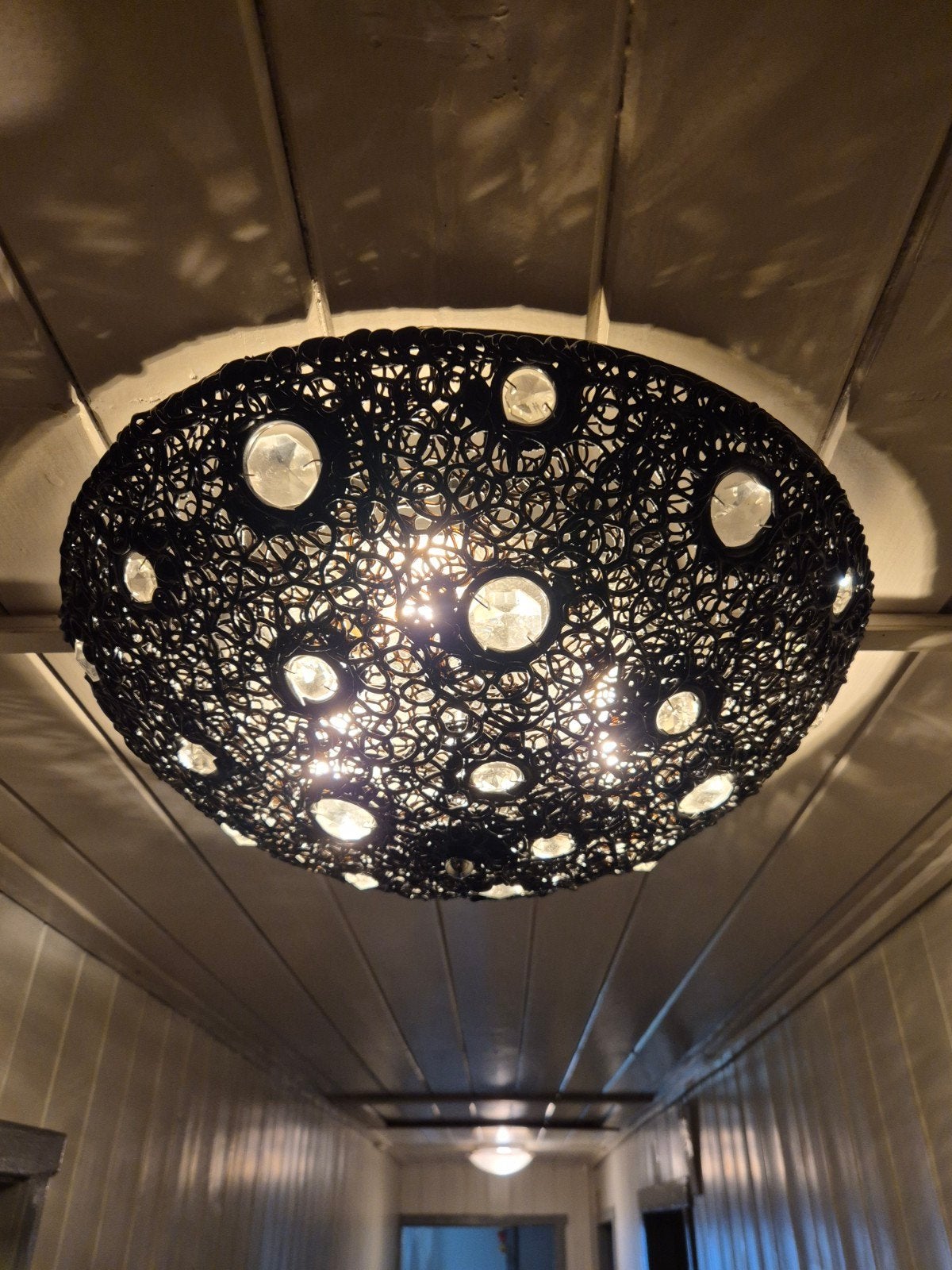 Luxe Livorno Plafondlamp met Kunstdiamanten - 50 cm, Huis en Inrichting, Ophalen, Nieuw