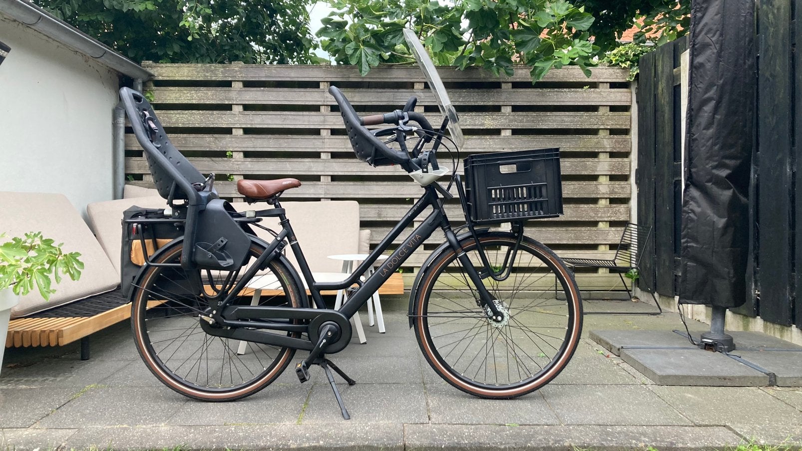 BSP moederfiets 52cm 7 versn. Dolce Vita nieuwstaat, Fietsen en Brommers, Fietsen | Dames | Moederfietsen, 2 zitjes, Mandje, 56 cm of meer