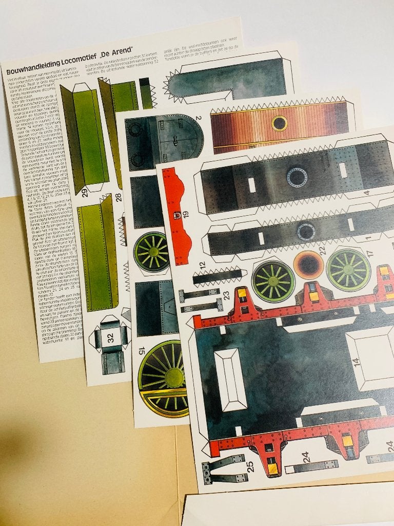 Bouwplaat Locomotief De Arend met tender spoorwegmuseum, Ophalen of Verzenden, Zo goed als nieuw, Trein, Overige typen