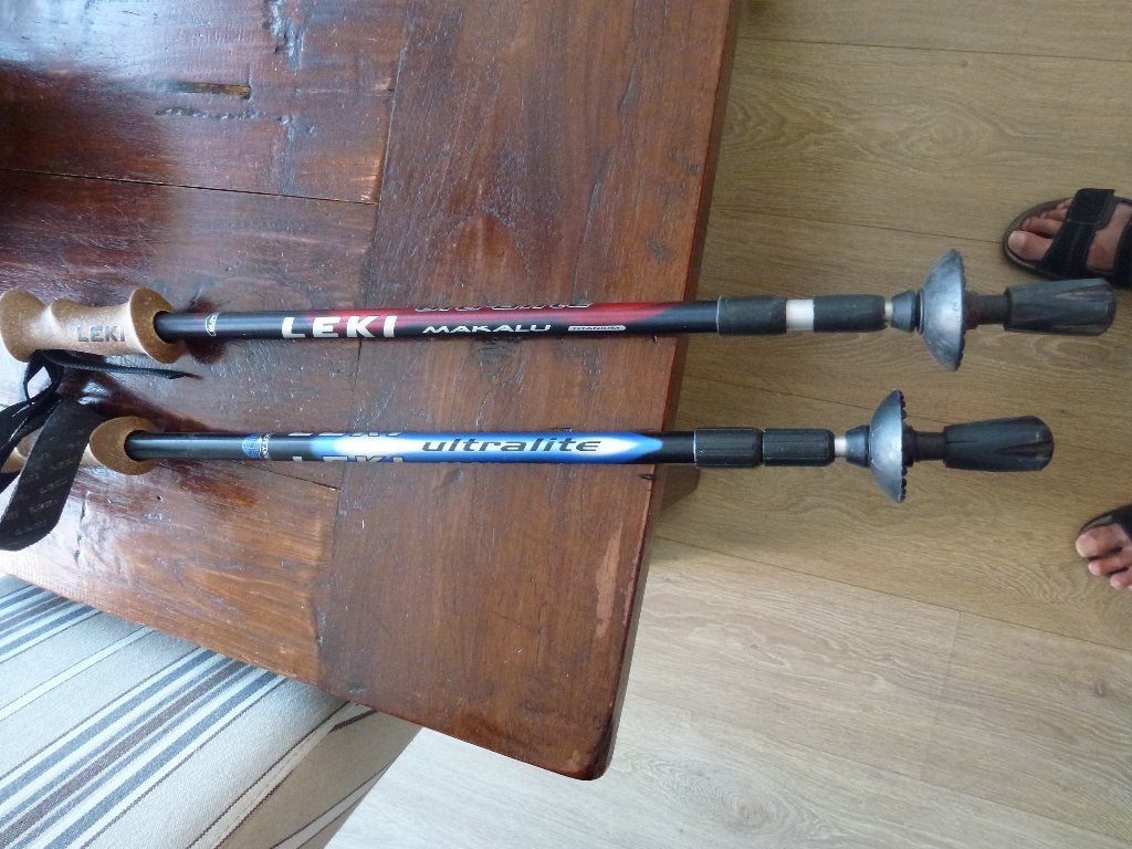te koop 2  LEKI makalu ultralite  titanium wandelstokken, Sport en Fitness, Bergsport en Wandelen, Ophalen of Verzenden, Zo goed als nieuw
