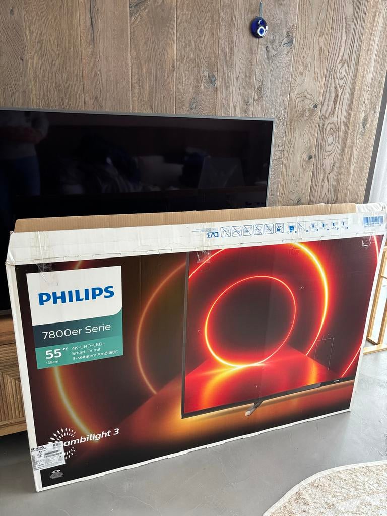 Philips 55 inch 4K UHD LED Smart TV met Ambilight, Ophalen, Philips, LED, 50 Hz